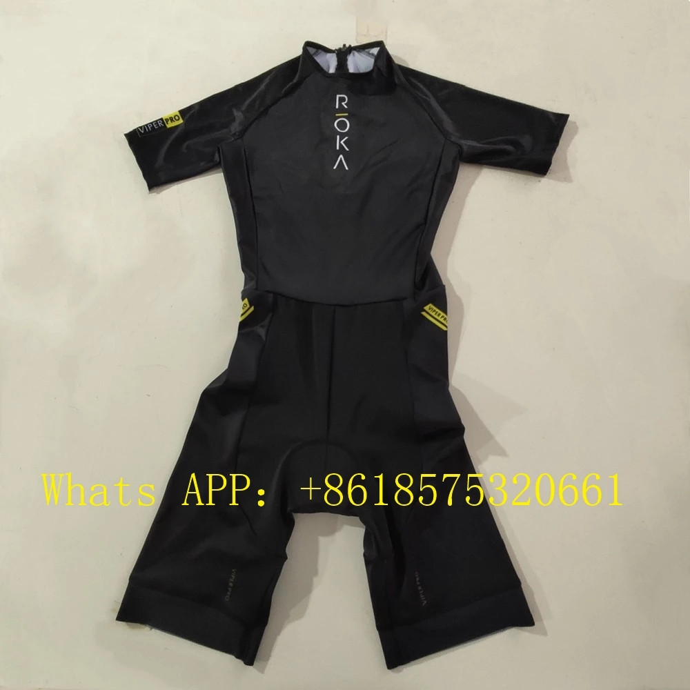 Triathlon Cycling Kit - Rokaผู้ชายแขนสั้นชุดไตรกีฬาขี่จักรยานJersey Jumpsuit Triathlon Speedsuit Trisuit Ciclismo
