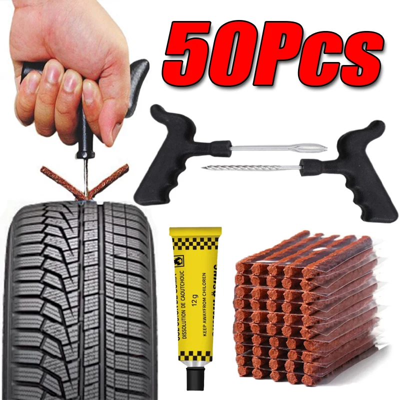Tubeless Tire Sealant - ชุดซ่อมยางแบบพกพา ซ่อมยางรั่วแบบเร็ว แถบยางอเนกประสงค์ สำหรับซ่อมยางรถยนต์ รถจักรยานยนต์ รถบรรทุกในกรณีฉุกเฉิน