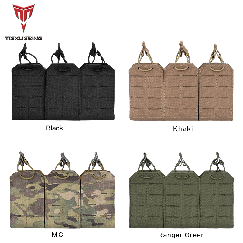 Cycling Gear Organization - กระเป๋าอเนกประสงค์สำหรับปั่นจักรยาน TIEXUEBING Triple MOLLE พร้อมสายรัดยืดหยุ่นสำหรับจัดเก็บอุปกรณ์กลางแจ้ง
