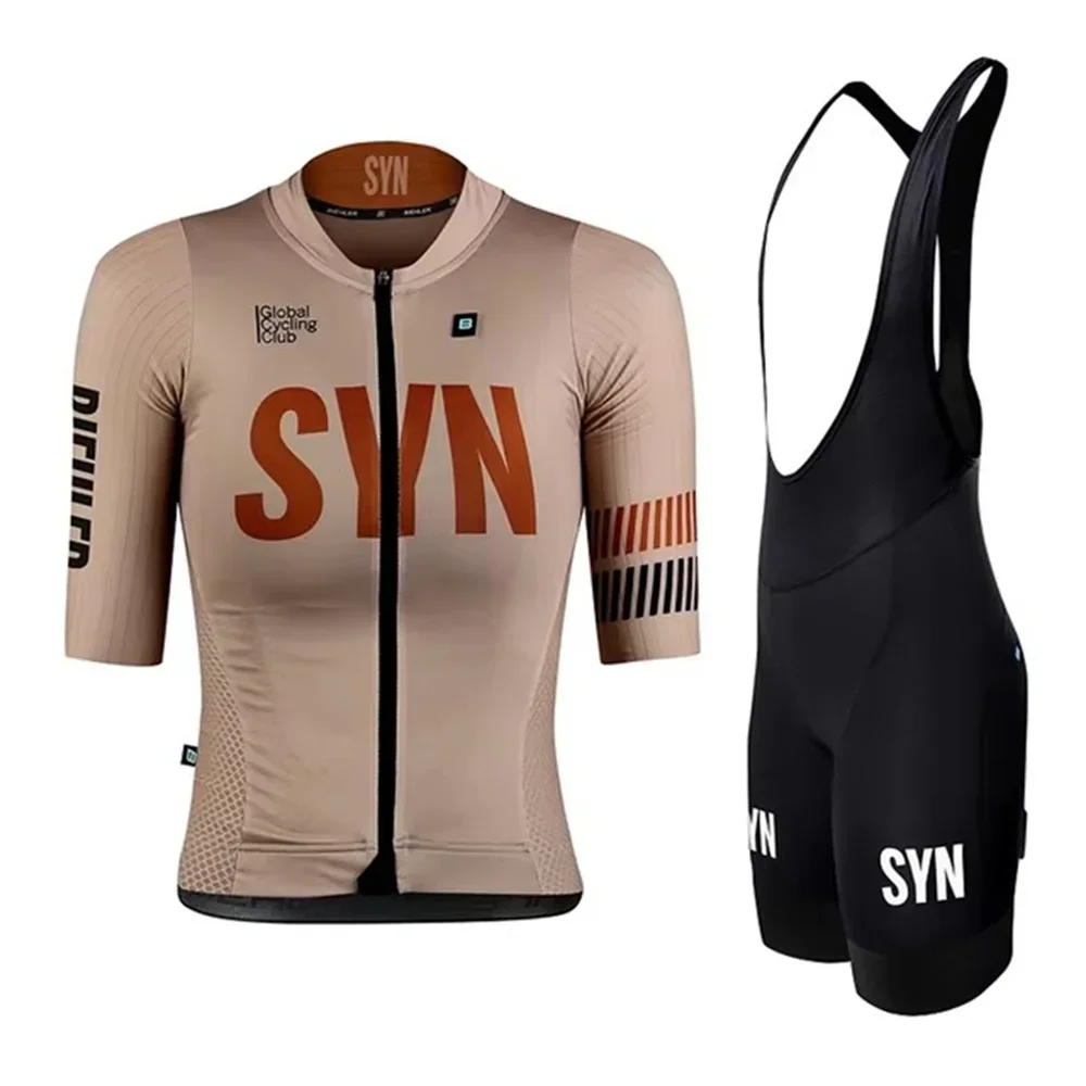 Cycling Gear Clothing - ชุดปั่นจักรยานทีมซัมเมอร์ SYN สำหรับผู้หญิง เสื้อเจอร์ซีย์แขนสั้น SYNDICATE และกางเกงขาสั้นแบบมีสายรัด