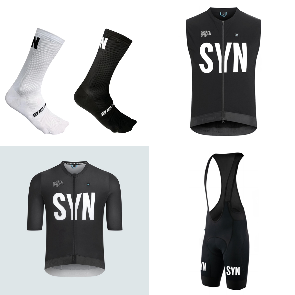Cycling Gear Clothing - ชุดปั่นจักรยานแขนสั้นสำหรับฤดูร้อน 2026 สีดำ-น้ำเงิน SYN ชุดเสื้อเจอร์ซีย์และกางเกงปั่นจักรยานแบบมีสายเอี๊ยม 4